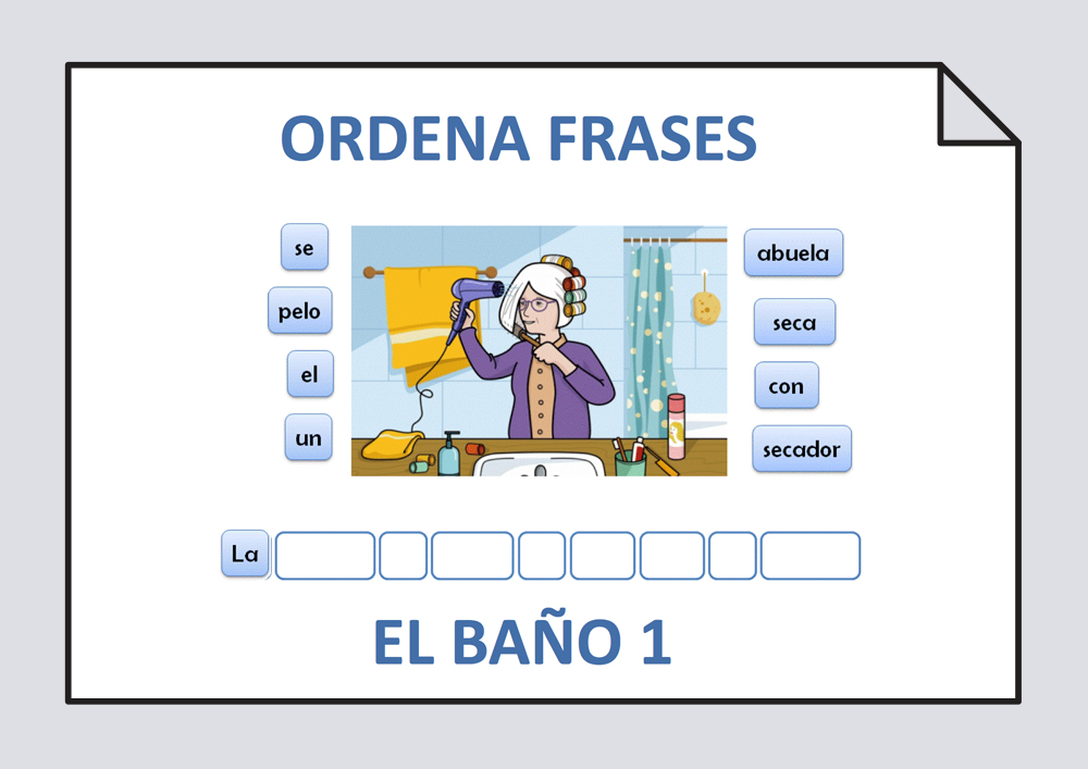 Ordena la frase. El baño: Construcción de frases - Lectoescritura #Soyvisual