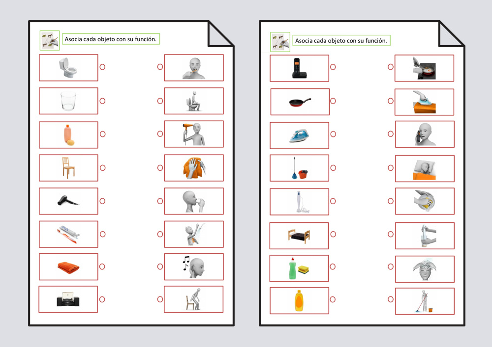 La casa. Asociar acciones con objetos