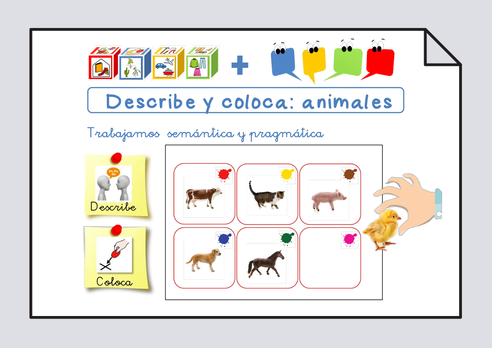 Describe y coloca: Animales