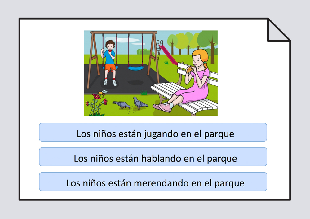 Presentación interactiva para trabajar la comprensión oral y escrita.