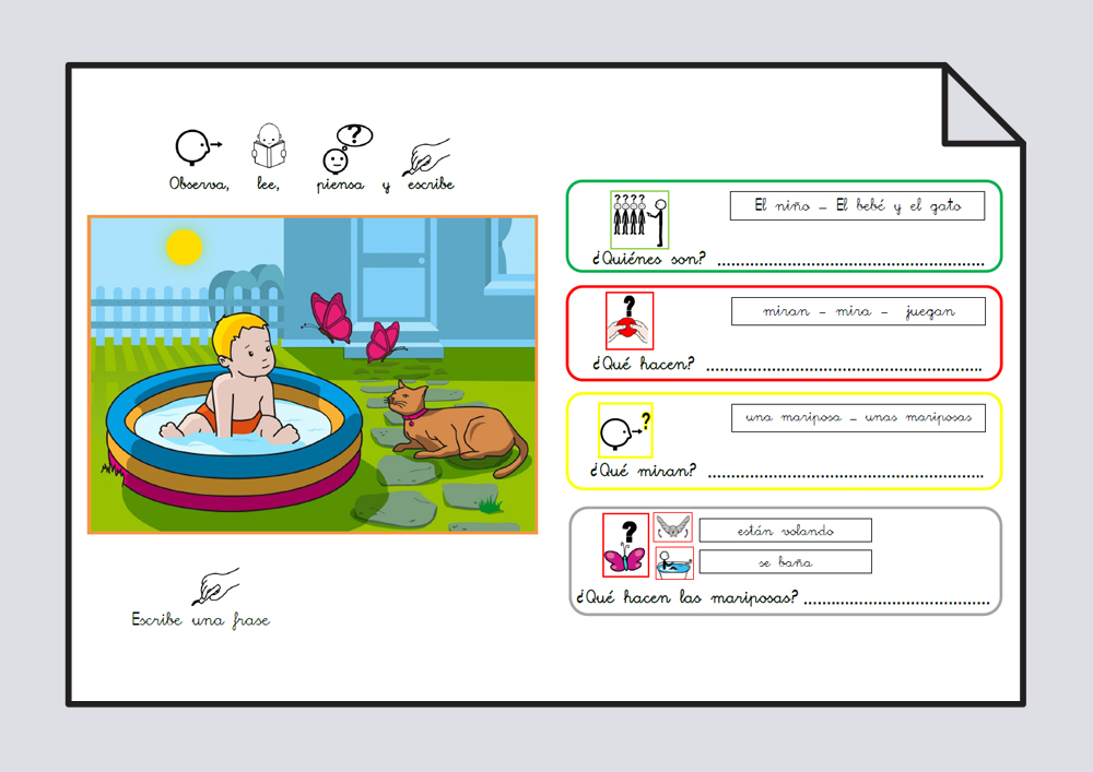 Material para trabajar comprensión / expresión oral y lectoescritura. Verbo Mirar