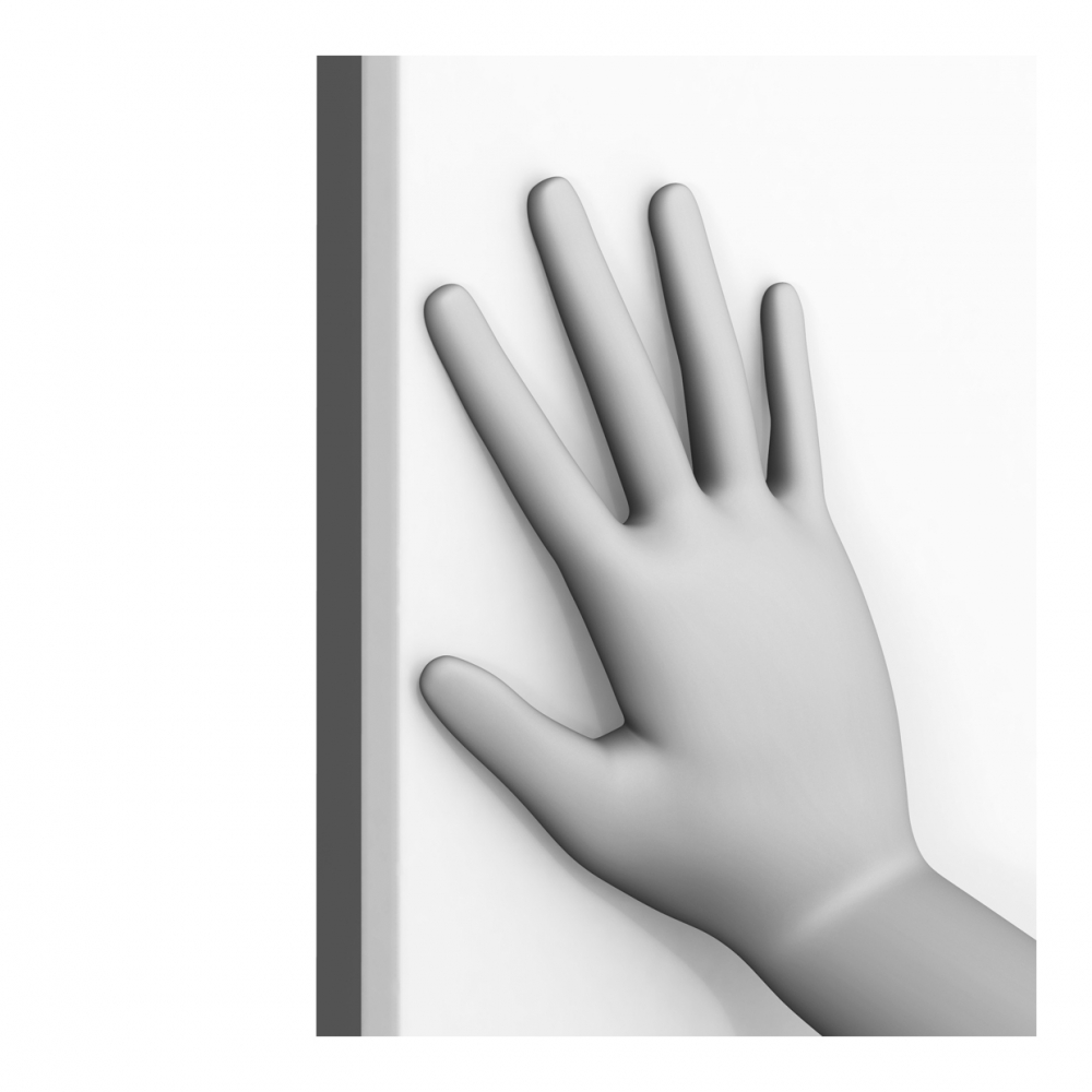 Imagen en la que se ve una mano cerrando un elemento en vertical