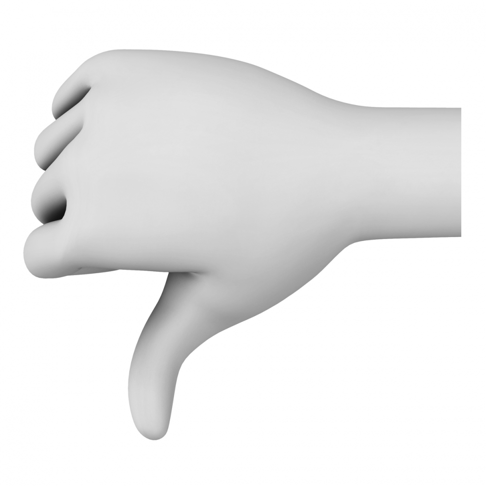 Imagen en la que aparece una mano haciendo el símbolo de desaprobación