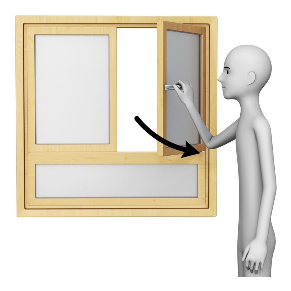 Imagen en la que aparece una persona abriendo una ventana