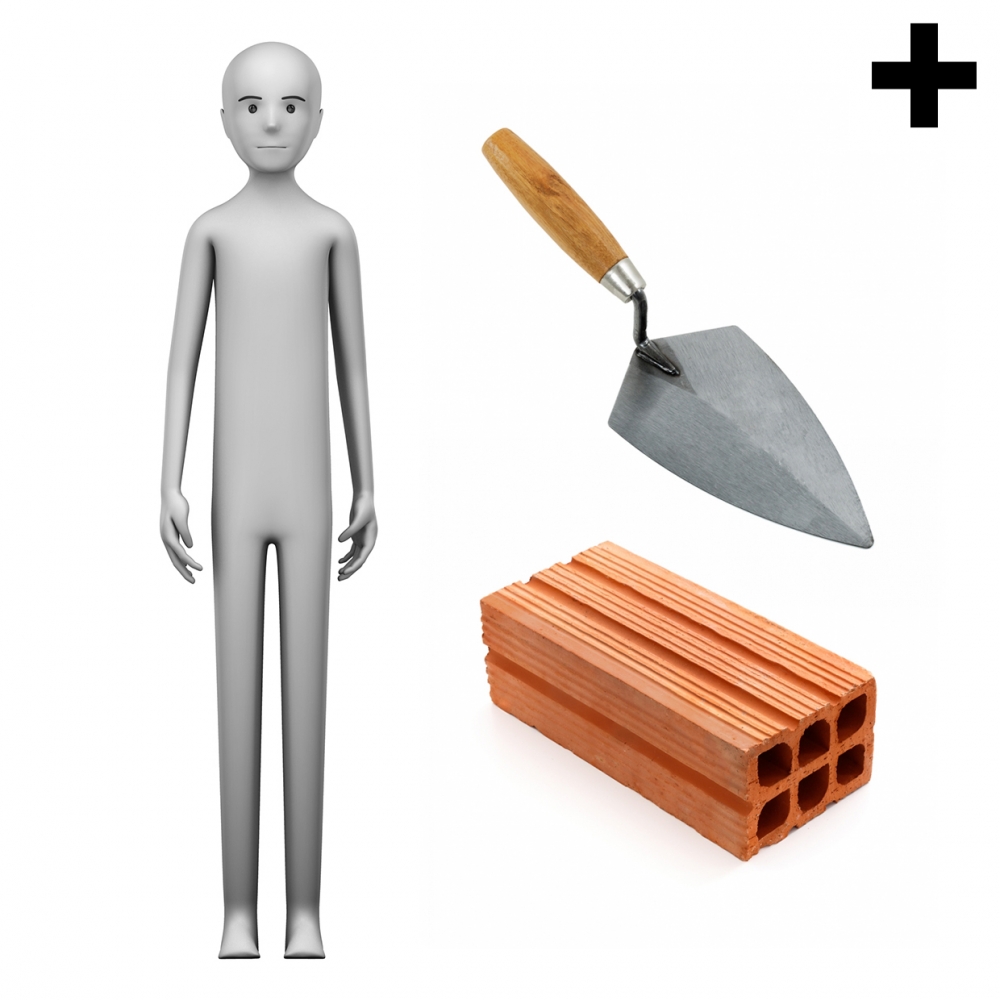 Imagen en la que se ve el plural del concepto albañil