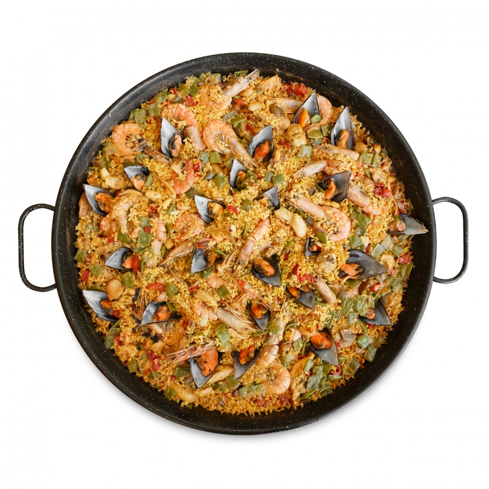 Imagen en la que se ve una paella