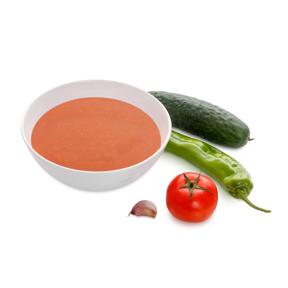Imagen en la que se ve un plato de gazpacho