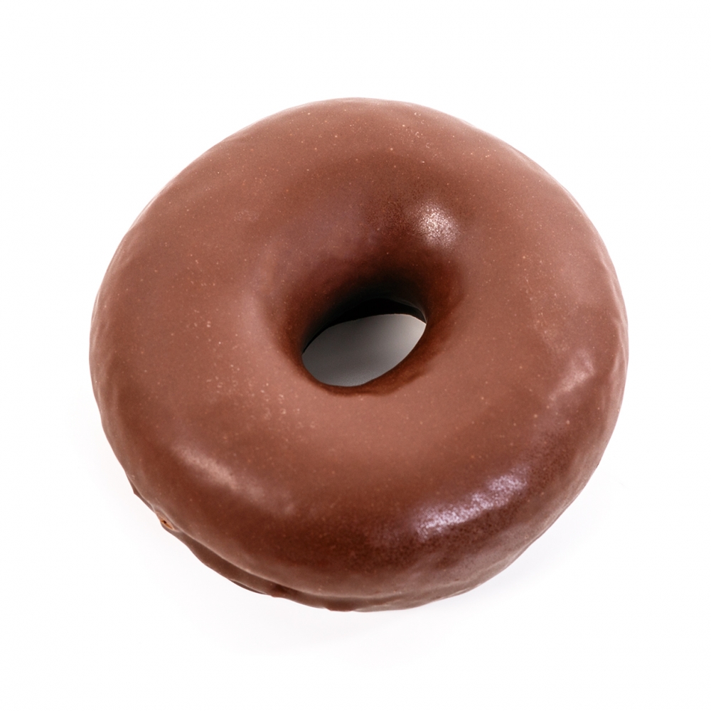 Imagen en la que se ve un Donut de chocolate