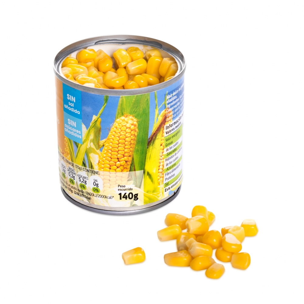Imagen en la que se ve una lata de maíz dulce