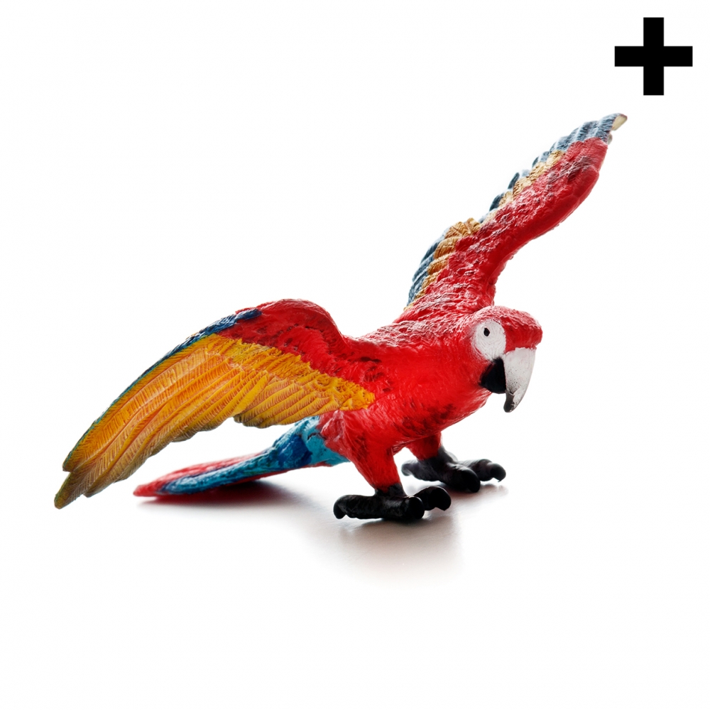 Imagen en la que se puede ver un loro con las alas abiertas