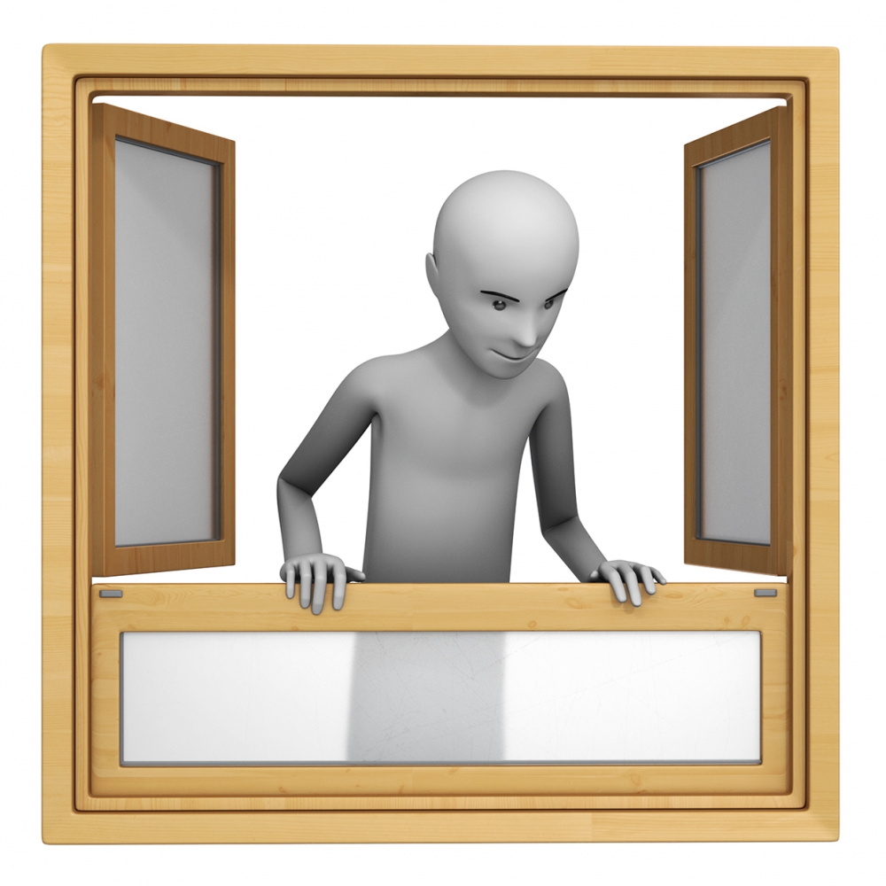 Imagen en la que se ve una persona asomada a la ventana