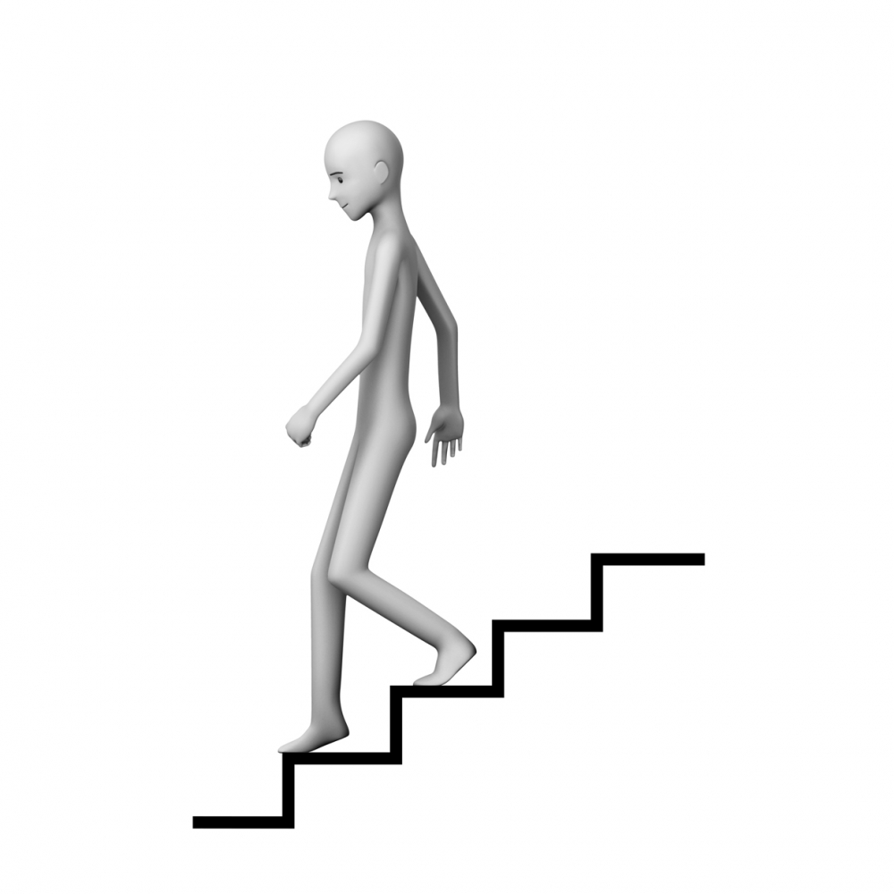 Imagen en la que aparece una persona bajando unas escaleras