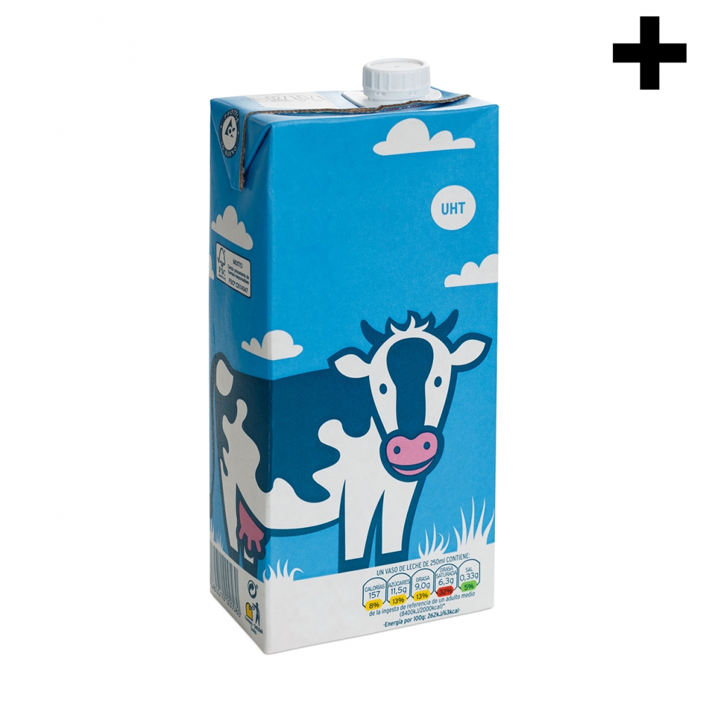 Imagen en la que se ve el plural del concepto caja de leche