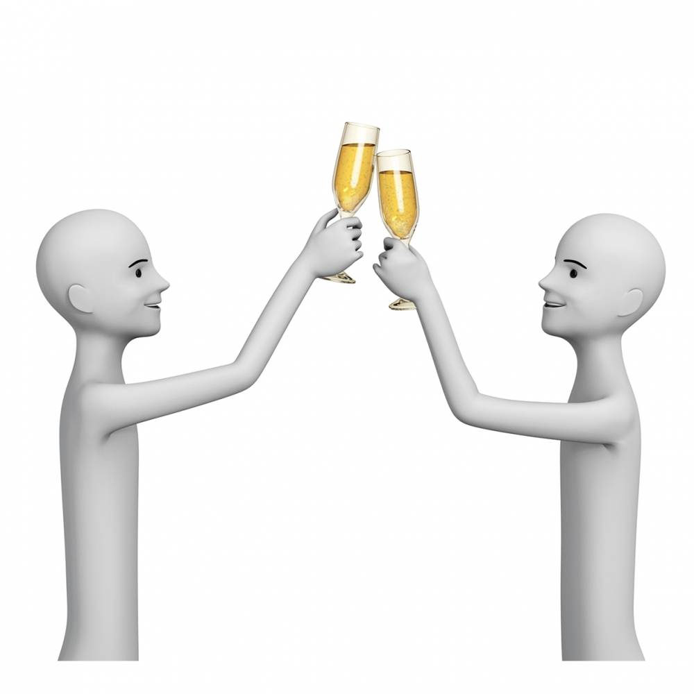 Dos personas brindan con copas