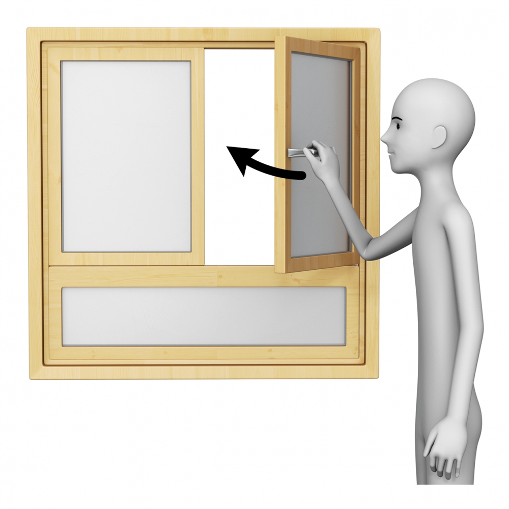 Imagen en la que aparece una persona cerrando una ventana