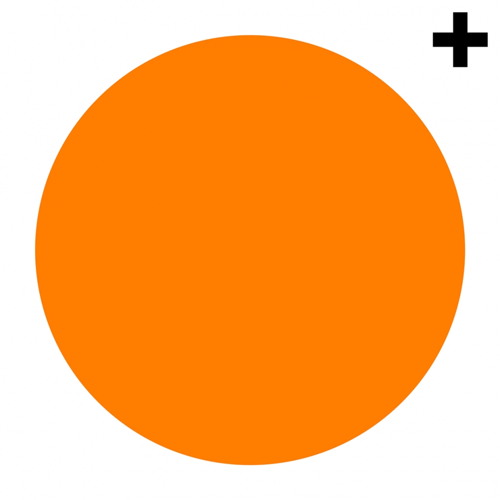 Imagen en la que se ve un círculo de color naranja