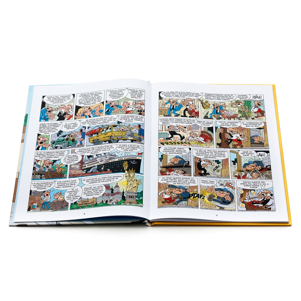 Imagen en la que se ve un cómic abierto por la mitad