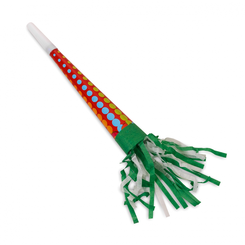 Imagen en la que se ve una trompetilla de fiesta