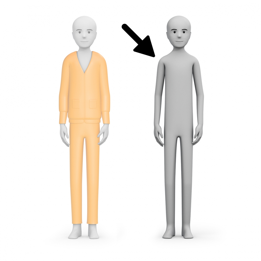 Imagen en la que se ve una persona sin ropa