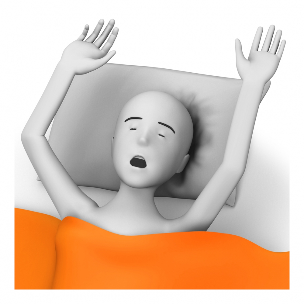 Imagen en la que una persona está despertándose