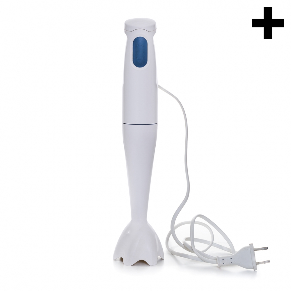 Imagen en la que se ve una batidora puesta de pie en perspectiva frontal