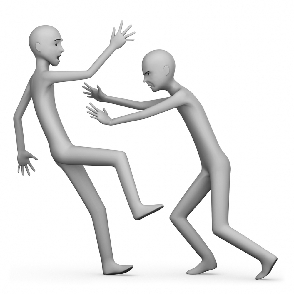 Imagen del verbo empujar