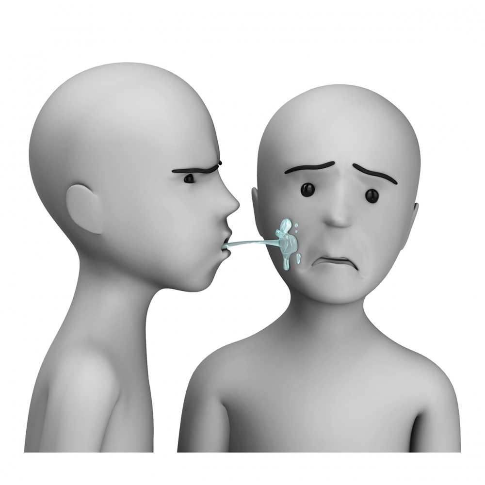 Imagen del verbo escupir