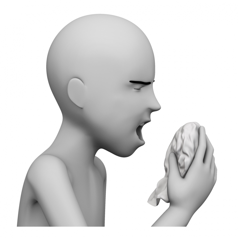 Imagen en la que aparece una persona estornudando