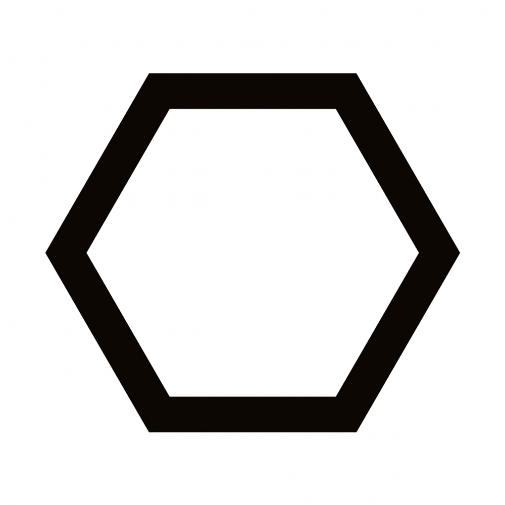 Imagen en la que se ve un hexágono con el trazo en color negro