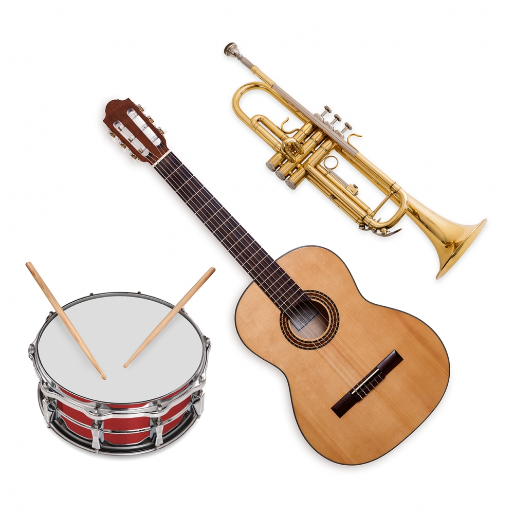 Imagen en la que aparece el concepto genérico de instrumentos musicales