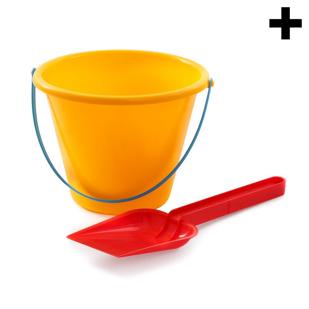 Imagen en la que se ve el plural del concepto cubo y pala