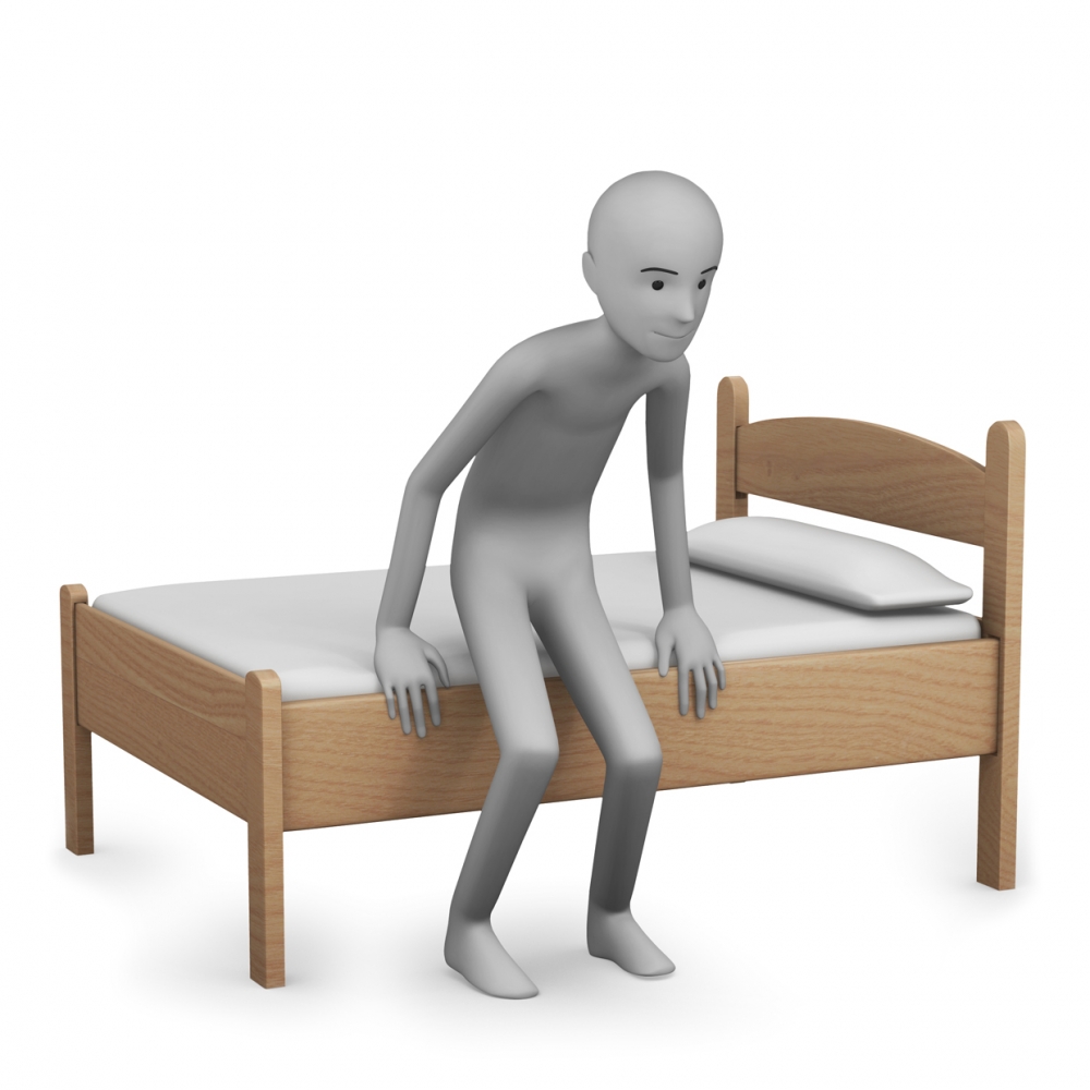 Imagen del verbo levantarse de la cama
