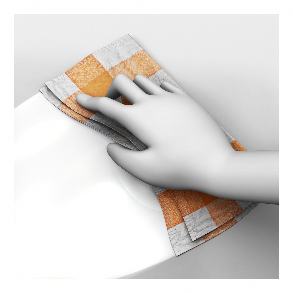 Imagen en la que se ve una mano limpiando la suciedad con un trapo