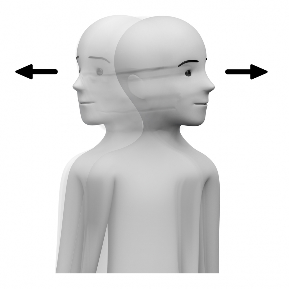 Una persona mira a ambos lados