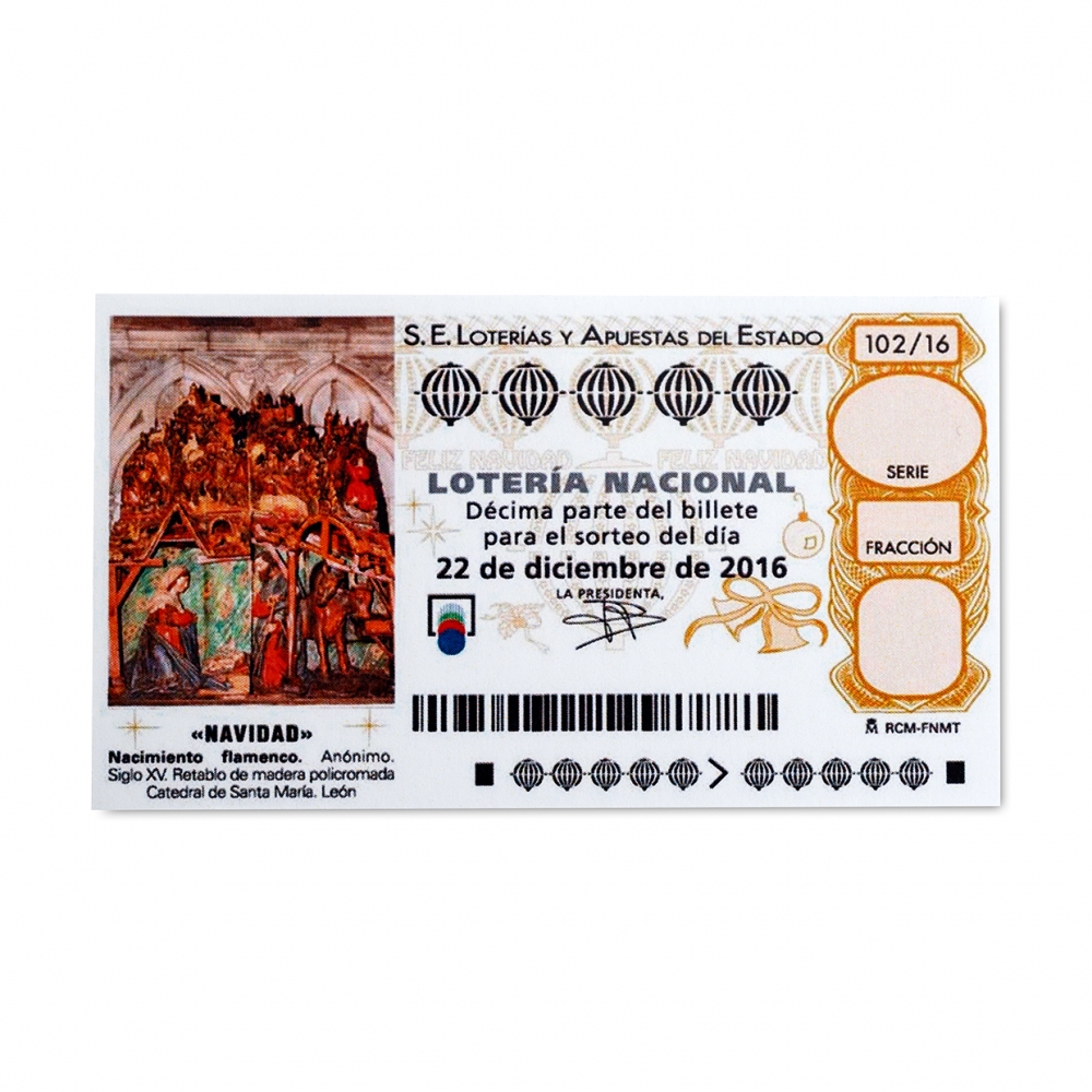 Imagen en la que se ve un billete de lotería