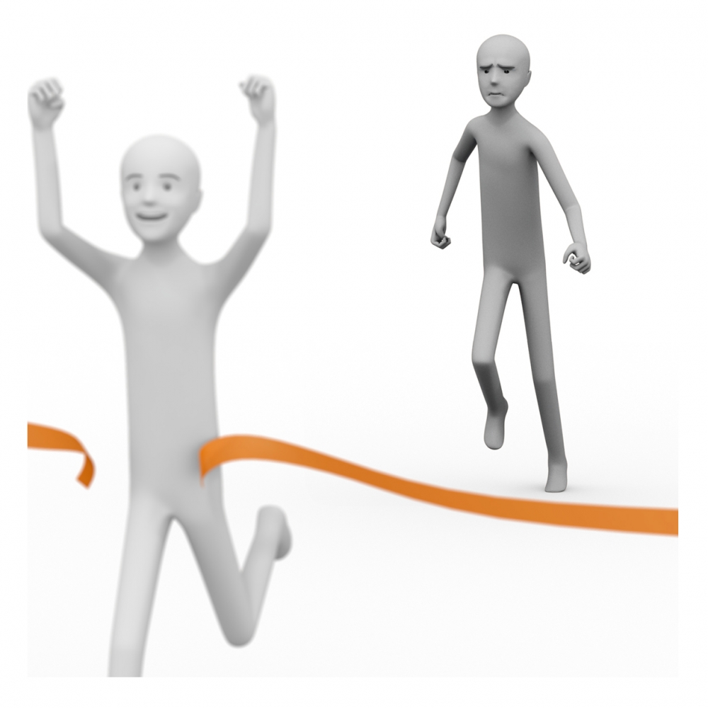 Imagen en la que se ve una persona perdiendo una carrera