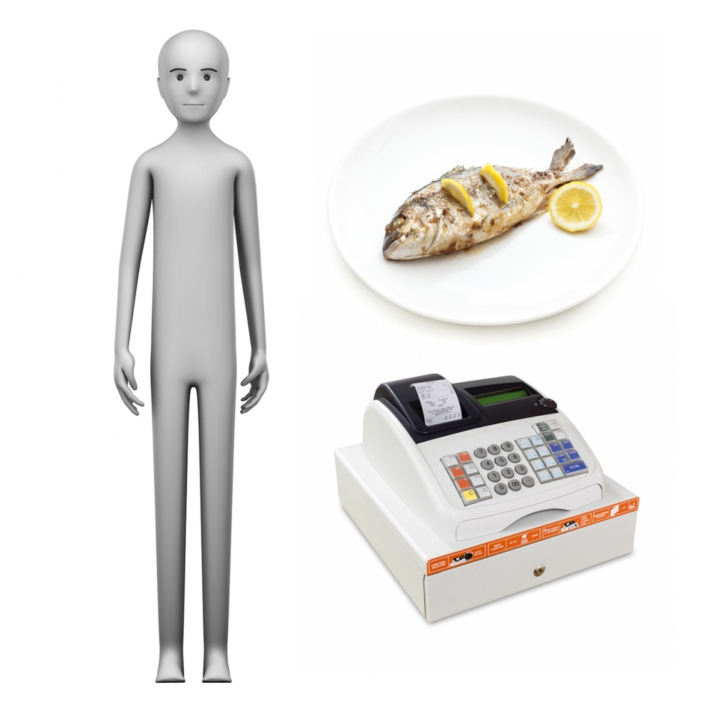 Imagen en la que se ve el concepto de pescadero o pescadera