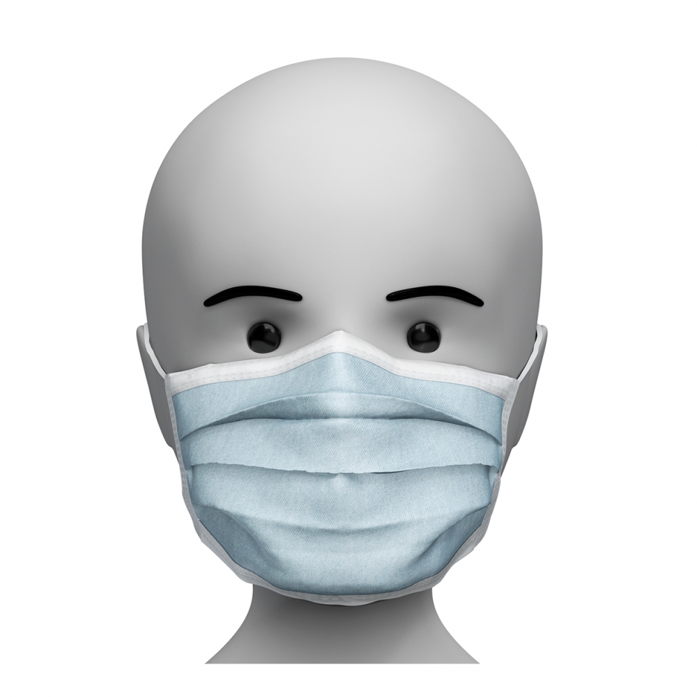 Imagen de una persona con la mascarilla quirúrgica puesta