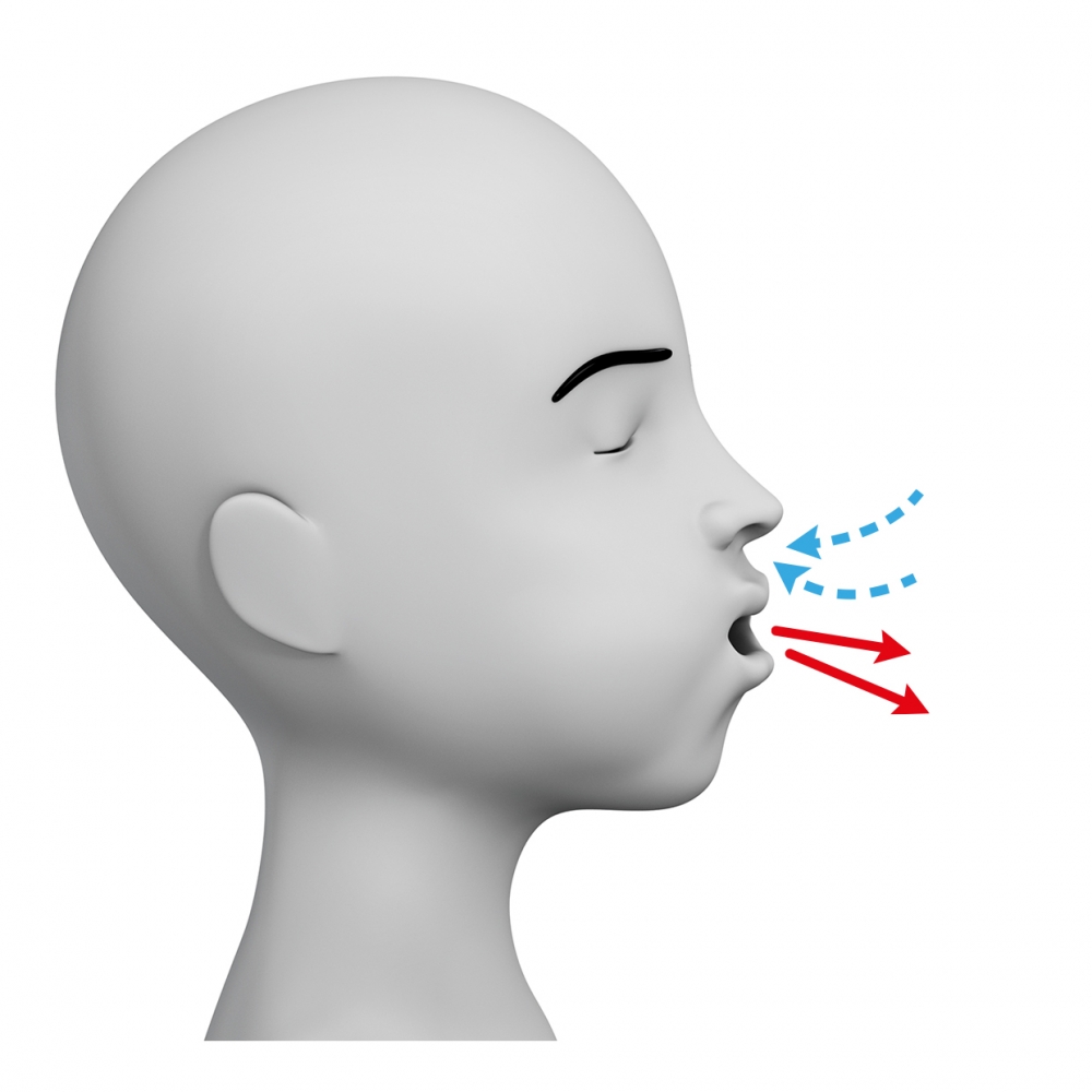 Imagen en la que se ve a una persona respirando