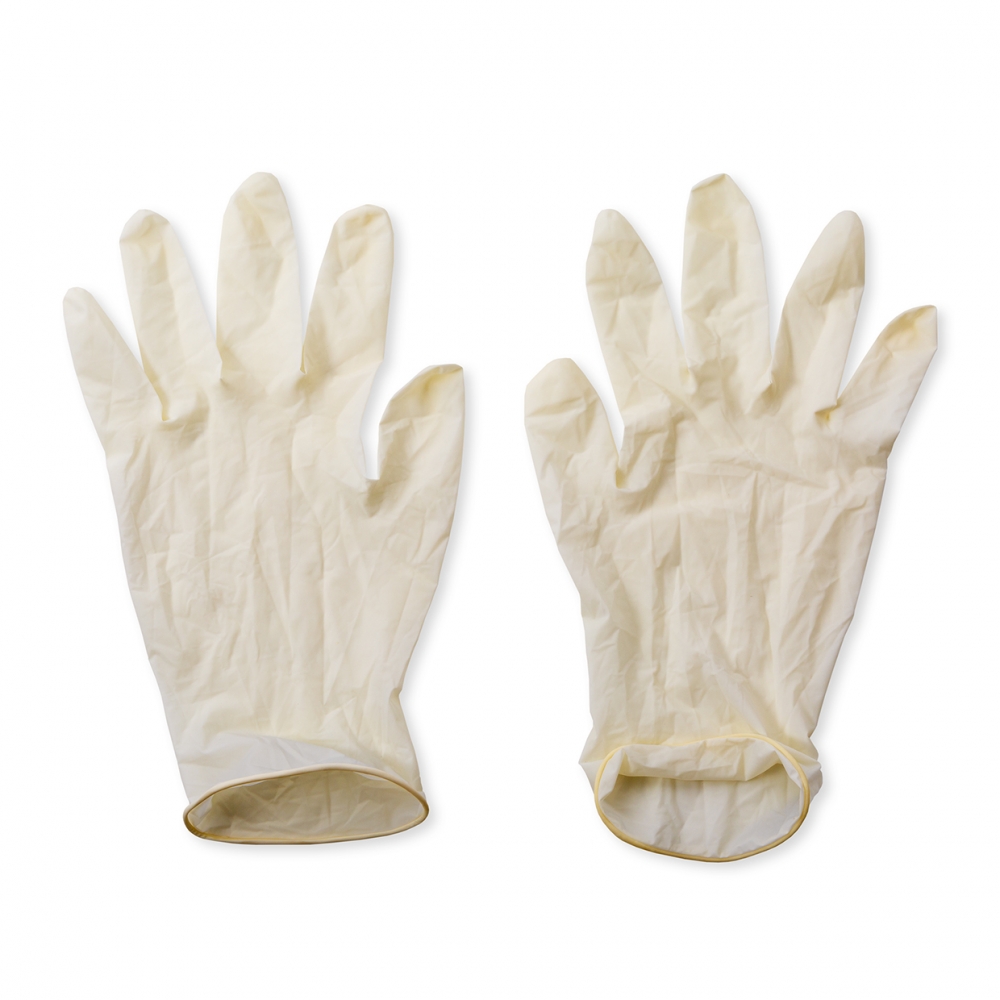 Imagen en la que se ve un par de guantes de látex