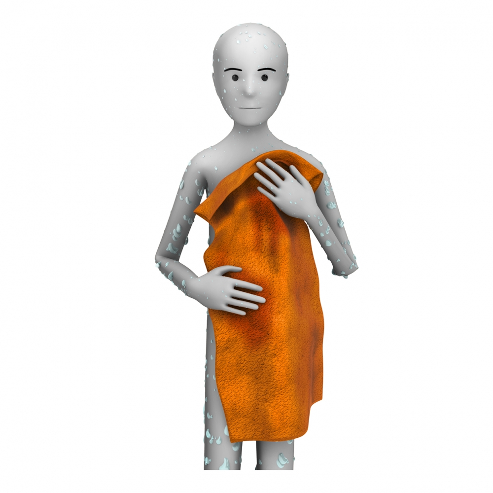 Imagen de la acción de secarse el cuerpo