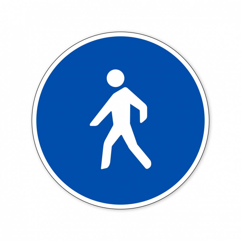 Imagen en la que se ve una señal de camino reservado para peatones