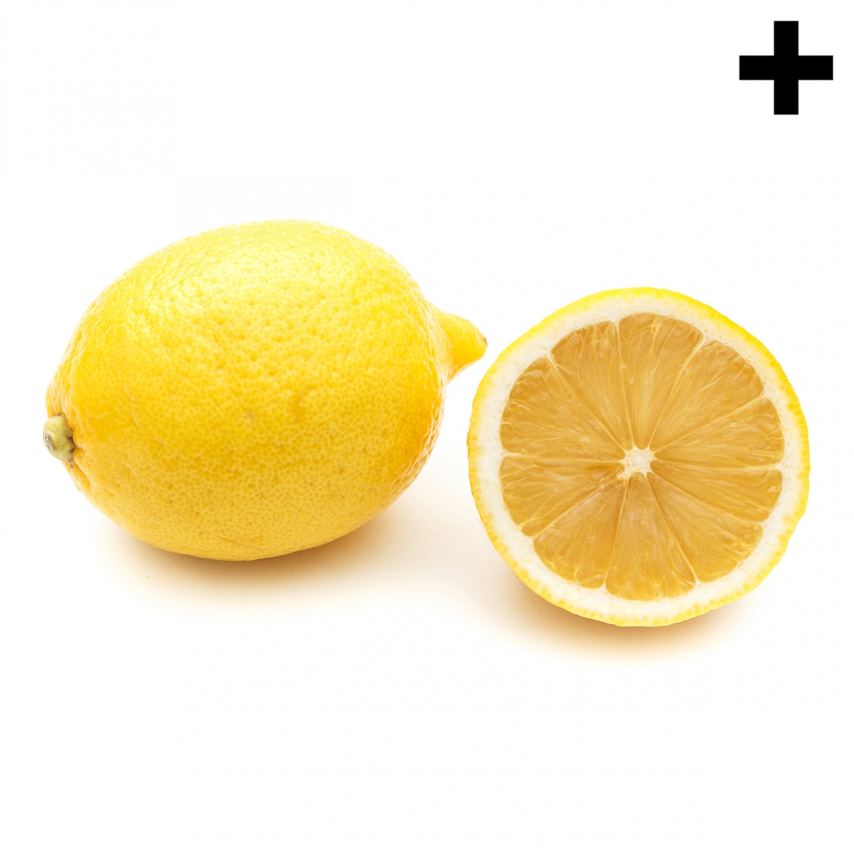 Imagen en la que se ve un limón entero y medio delante de él