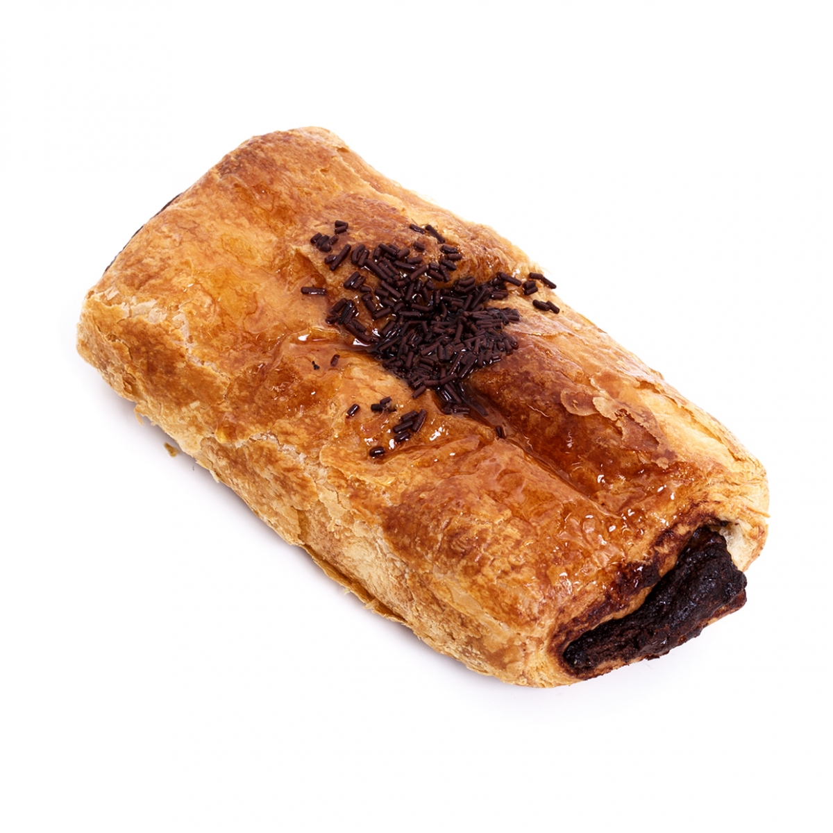 Imagen en la que se ve una napolitana de chocolate