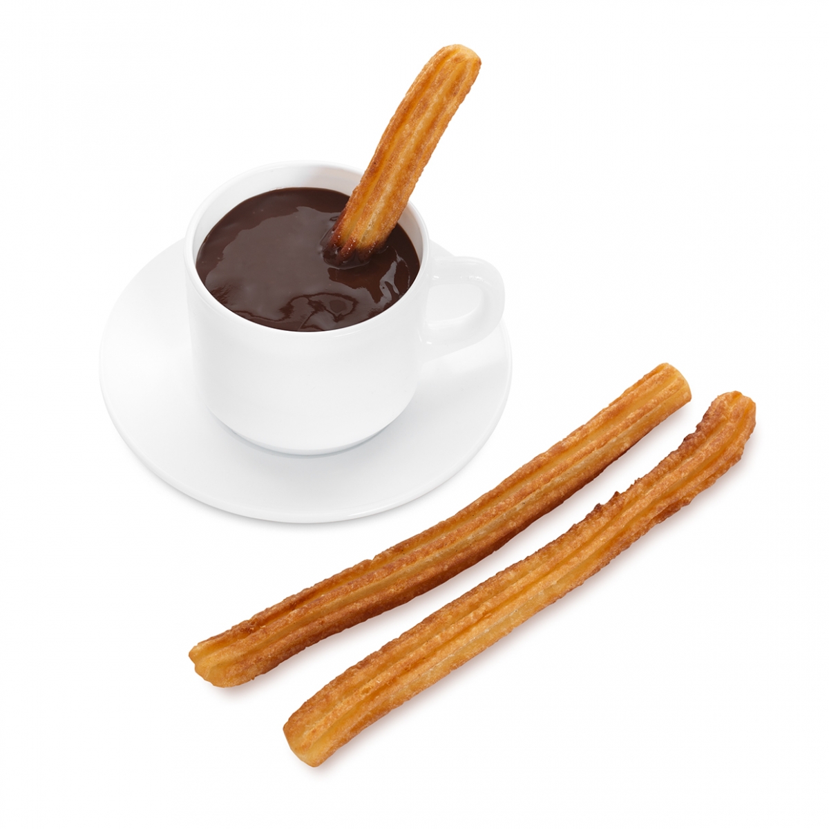 Imagen en la que se ve un chocolate con churros