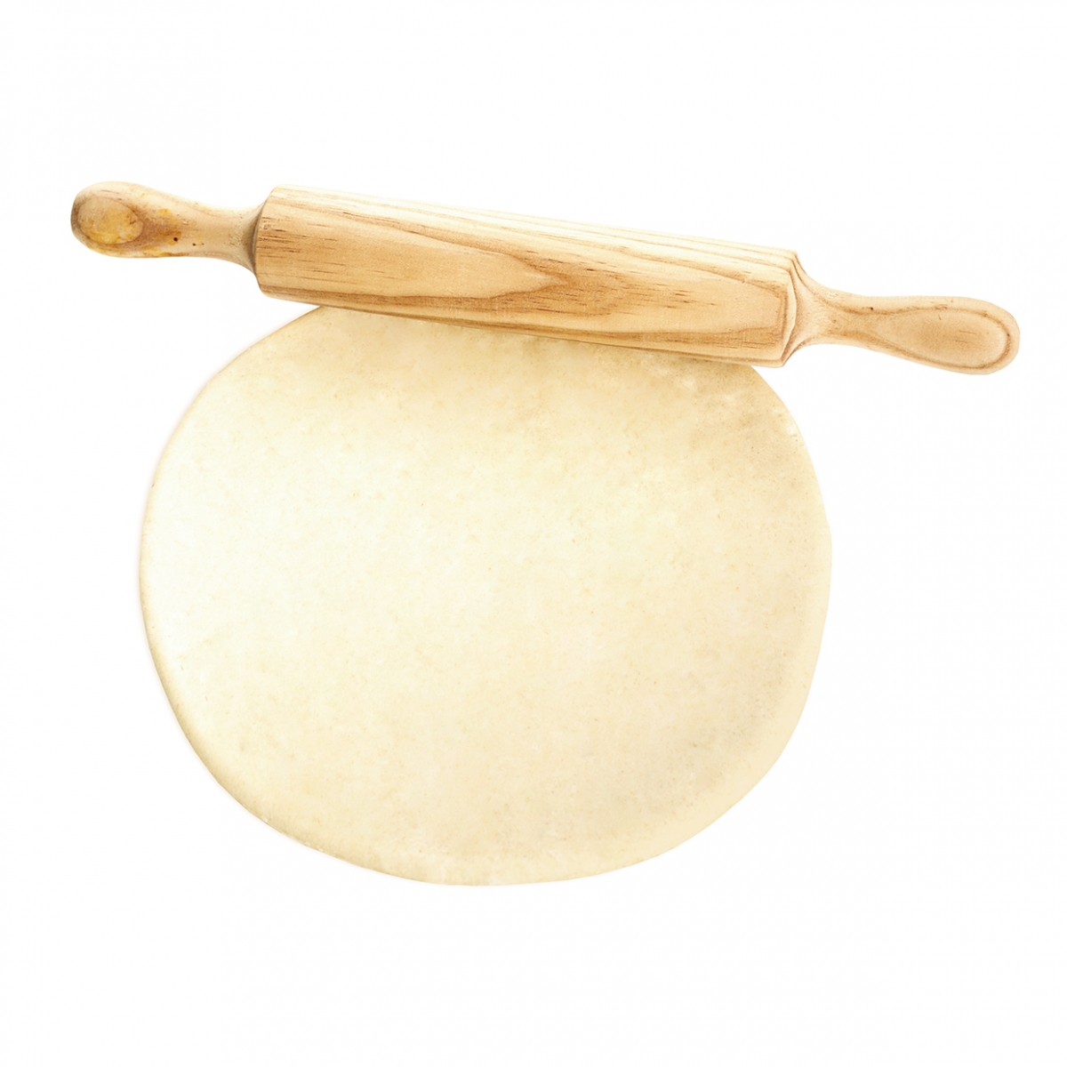 Imagen en la que se ve una masa de pizza y un rodillo