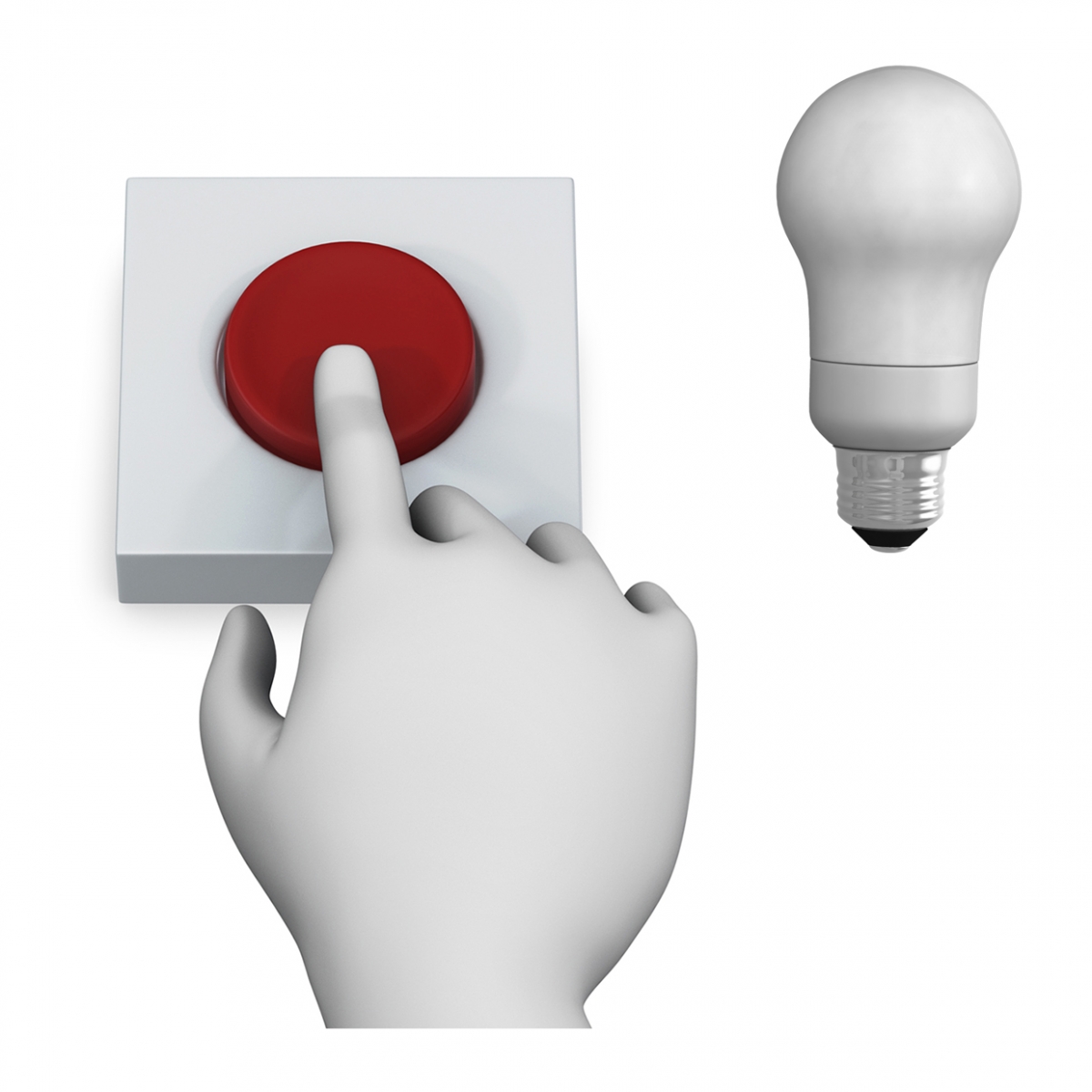 Imagen en la que se ve el concepto apagar la luz con pulsador