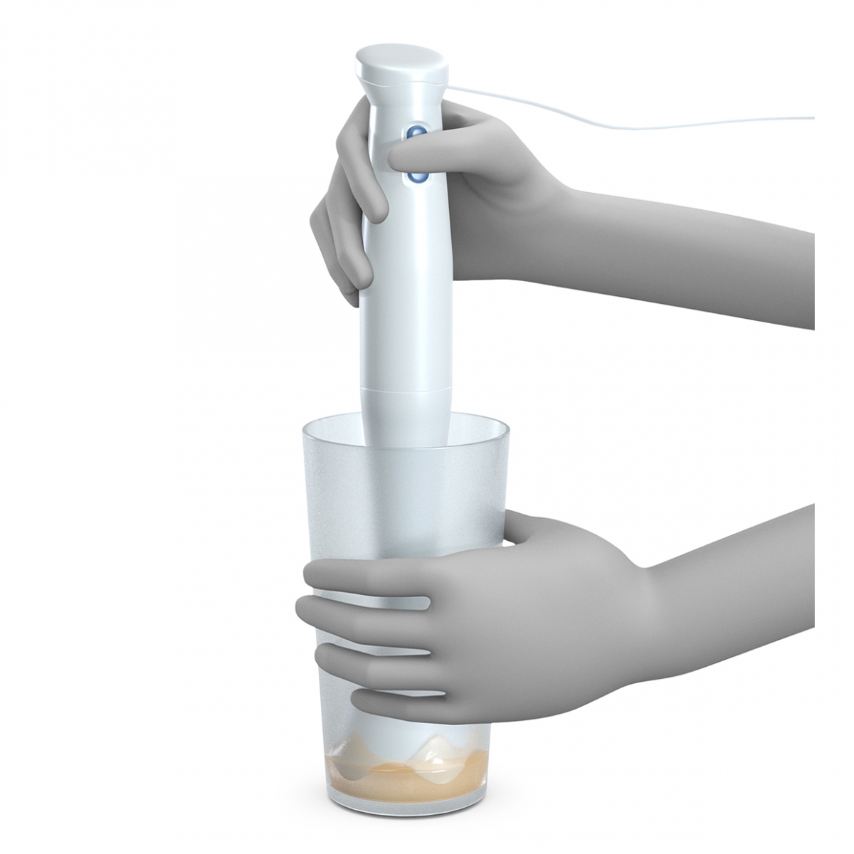 Imagen en la que se ven unas manos batiendo con batidora