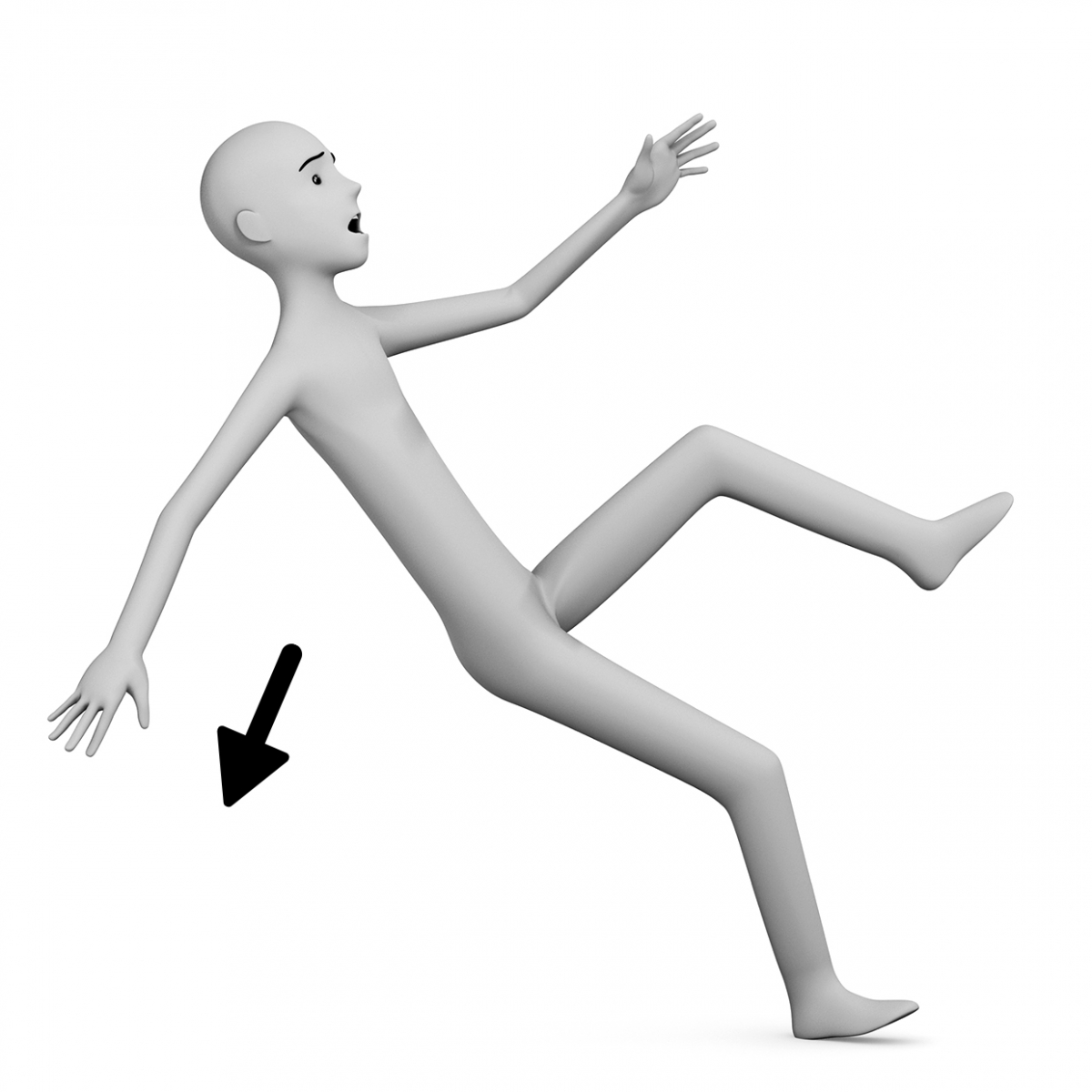 Imagen en la que una persona se cae al suelo