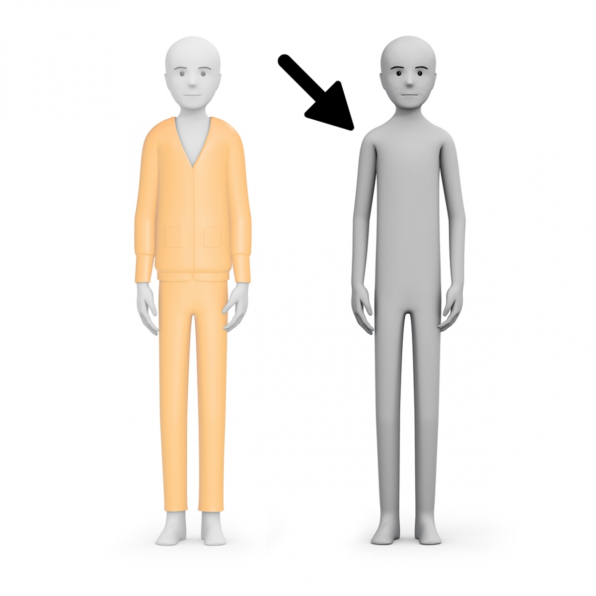 Imagen en la que se ve una persona sin ropa